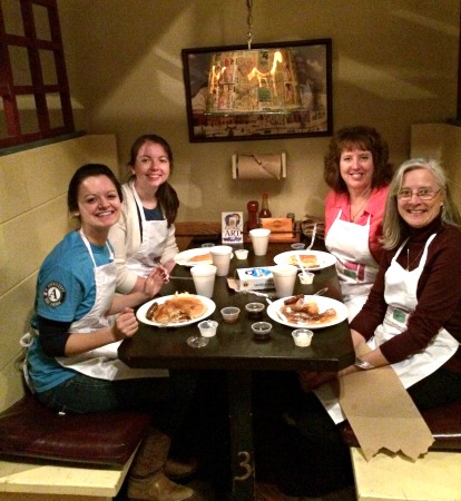 AmeriCorps service members Samatha Helman, Jennifer Goad, JoLynn Powers with Elkins Main Street Director Karen Carper