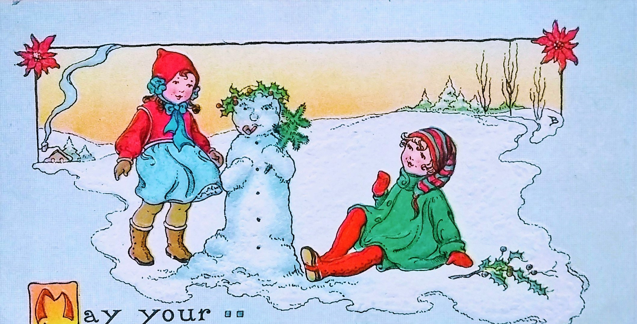 christmas card from golden rule two children