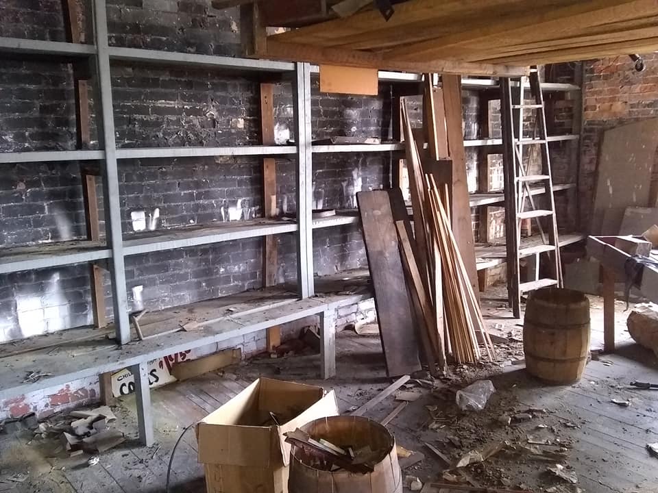 trash and empty shelves of the Golden Rule
