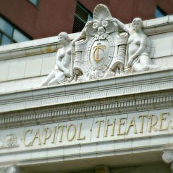 Pediment of Capitol Theatre/ Theater, Wheeling WV